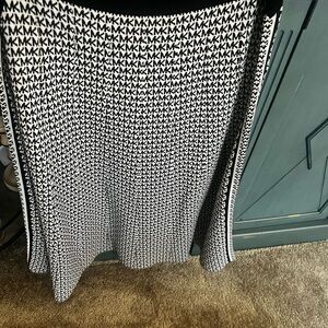 Michael Kors Monogrammed Black and White Skirt